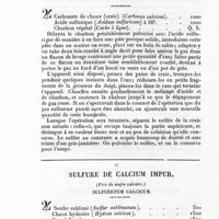 0038 - Page 6 - Sulfite de chaux. Sulfis calcicus / Sulfure de calcium impur. (Foie de soufre calcaire). Sulfuretum calcicum