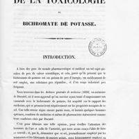 0005 - Page 5 - De la toxicologie du bichromate de potasse. Introduction