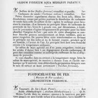 0037 - Page 5 - Safran de mars apéritif. (Oxide de fer hydraté). Oxidum ferricum aqua mediante paratum / Protochlorume de fer. (Muriate de fer oxidulé). Chloruretum ferrosum