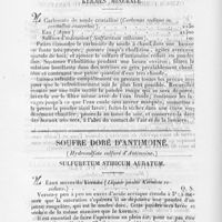 0038 - Page 6 - Kermès minéral. (Sous-Hydrosulfate d'Antimoine). Kermes minerale / Soufre doré d'antimoine. (Hydrosulfate sulfuré d'antimoine). Sulfuretum stibicum auratum