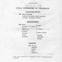 0004 - Page sans numérotation - [Liste des professeurs de la faculté de médecine et de l'école spéciale de pharmacie]