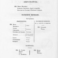 0004 - Page sans numérotation - [Liste des professeurs de l'école supérieure de pharmacie et de la faculté de médecine]