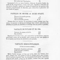 0033 - Page 31 - Chocolat au sucre fondant ferrugineux / Pastilles de menthe au sucre opaque / Tartrate de potasse et de fer / Tartrate borico-potassique. (Crème de tartre soluble)