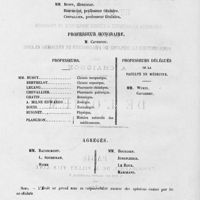 0004 - Page sans numérotation - [Liste des professeurs de l'école supérieure de pharmacie et de la faculté de médecine]