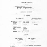 0004 - Page sans numérotation - [Liste des professeurs de l'école supérieure de pharmacie et de la faculté de médecine]
