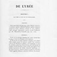 0009 - Page 7 - De l’urée. Chapitre I. De l'urée au point de vue physiologique. Synonymie / Historique