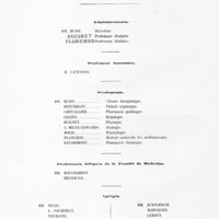 0004 - Page sans numérotation - [Liste des professeurs de l'école supérieure de pharmacie de Paris et de la faculté de médecine]