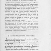 0029 - Page 27 - Matières colorantes de la bile et acides biliaires / 2. Calculs laissant un résidu fixe