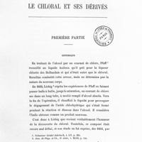 0011 - Page 1 - Le chloral et ses dérivés. Première partie. Historique