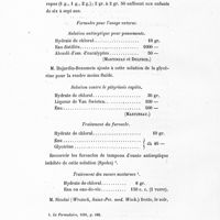 0104 - Page 94 - Formules pour l'usage externe. Solution antiseptique pour pansements / Solution contre le pityriasis capitis / Traitement du furoncle / Traitement des sueurs nocturnes