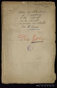 0001 - Page sans numérotation - Action du chloroforme, de l'iodoforme, et du chloral sur les phénols en présence des alcalis par H. Causse