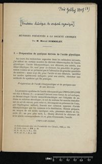 0003 - Page 365 - Fonctions chimiques des composés organiques. I : préparation de quelques dérivés de l'acide glycolique
