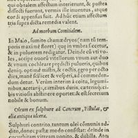 0046 - Page 27 - Ad morbum comitialem / Oleum ex sulphure ad cancrum, fistulas, & alia antiqua ulcera