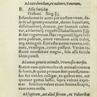 0047 - Page 28 - Ad extrahendum, ex vulnere, venenum / Ad omnis generis animalis, venenosos morsus / Ad sagittam, aut aliud ferrum, ex vulneribus extrahendam