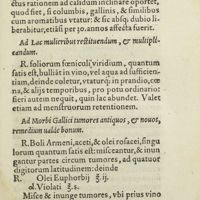 0052 - Page 33 - Ad Lac mulieribus restituendum, & multiplicandum / Ad morbi Gallici tumores antiquos, & novos, remedium valde bonum