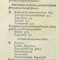 0137 - Page 118 - Puluis optimus & odoratus, quem qui uis secum ferre possit, uel in capsis servare / Orbiculi odorati, contra pestem