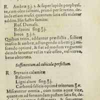 0140 - Page 121 - Compositio ex Musco, zibetto, & ambra / Suffimentum ad cubicula perfectum