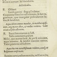 0186 - Page 167 - Ad serpiginem faciei, uel alterius partis / Ad pediculos / Aqua delens omnes maculas, in manibus opificum, atque ; manus albas, & molles reddens. Valet etiam ad solis ustionem / Aqua faciem venustissimam reddens, eamque ; ut balsamum conservans