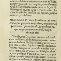 0247 - Page 228 - Modus parandi vernicem firmissimam, ad membranas, siue papyrum levigandam, qua utimur ad scribendum : quae melior est, & pulchrior ed, qua vulgo utuntur : nec ut illa vulgaris male olet
