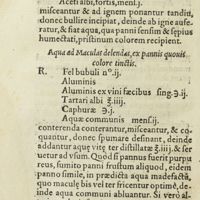 0359 - Page 340 - Ad colorem delendis maculis imminutum pannis restituendum / Aqua ad maculas delendas, ex pannis quouis colore tinctis