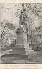 Bronze statue of the late Dr J. Marion Sims erected in Bryant Park and presented to the city of New  [...]