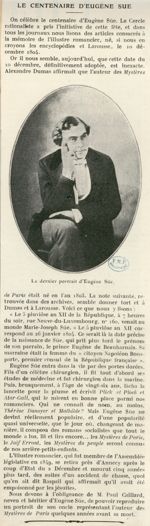 Sue, Marie Joseph dit Eugène (1804-1857)