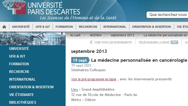 Colloque médecine personnalisée en cancérologie