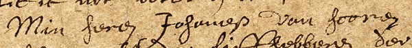 Johannes Van Horne’s name, in Ms 29